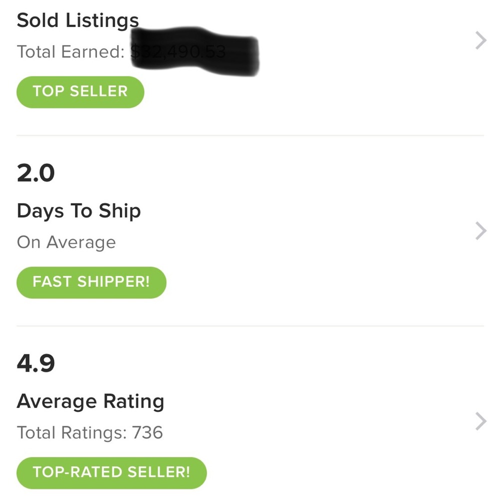 Seller Stats - Top Seller :)